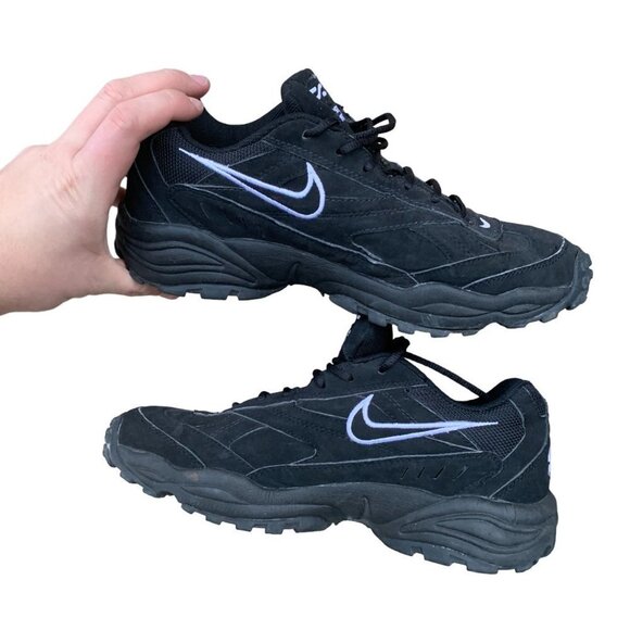 VINTAGE 2000 Nike Cross Trainer Shoes Size 9 Black - Picture 2 of 10
